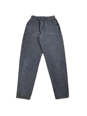 Vintage Britannia Tapered Leg Mom Jeans Black High Rise 12 Tall Y2K 90s Denim